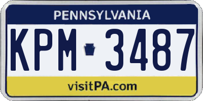 PA license plate KPM3487