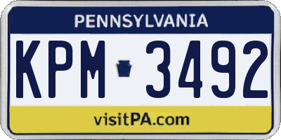 PA license plate KPM3492