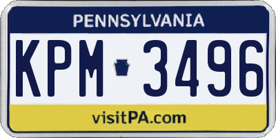 PA license plate KPM3496