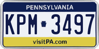 PA license plate KPM3497