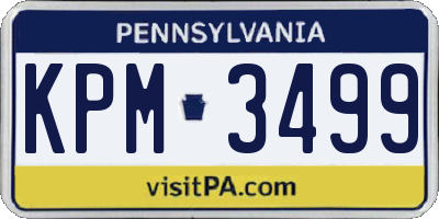 PA license plate KPM3499