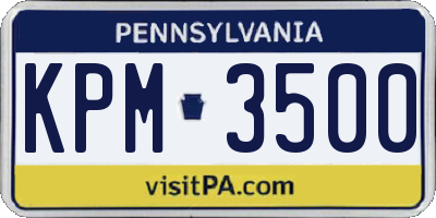 PA license plate KPM3500