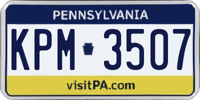 PA license plate KPM3507