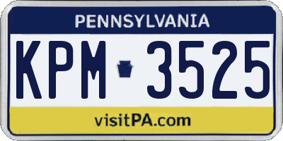 PA license plate KPM3525