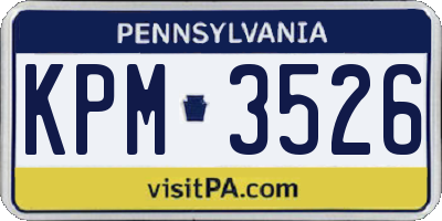 PA license plate KPM3526
