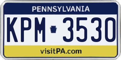 PA license plate KPM3530