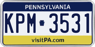 PA license plate KPM3531