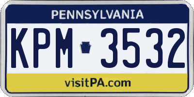 PA license plate KPM3532