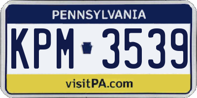 PA license plate KPM3539