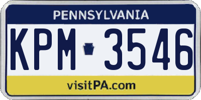 PA license plate KPM3546