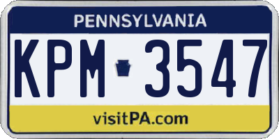 PA license plate KPM3547