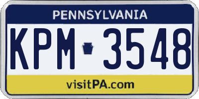 PA license plate KPM3548