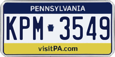 PA license plate KPM3549
