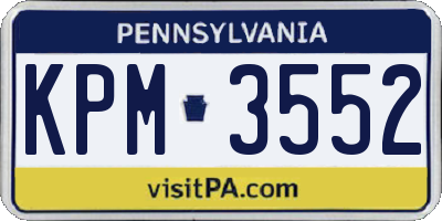 PA license plate KPM3552
