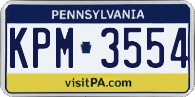 PA license plate KPM3554