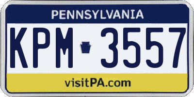 PA license plate KPM3557