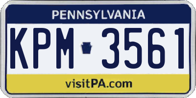 PA license plate KPM3561