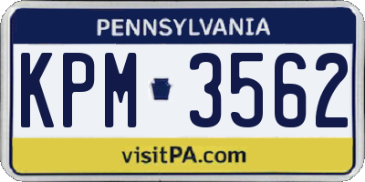 PA license plate KPM3562