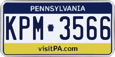 PA license plate KPM3566