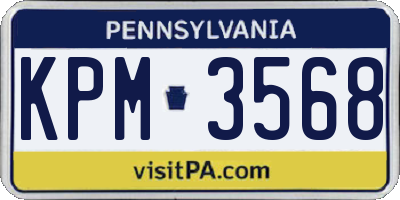PA license plate KPM3568