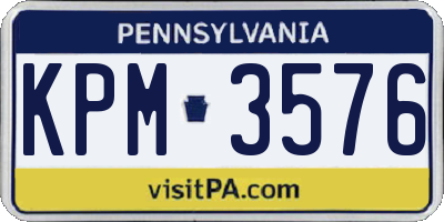 PA license plate KPM3576
