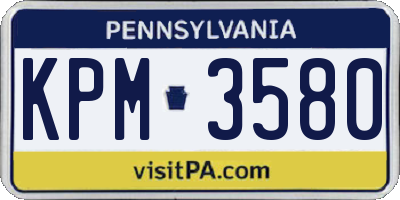 PA license plate KPM3580