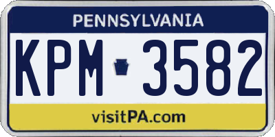 PA license plate KPM3582