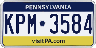 PA license plate KPM3584