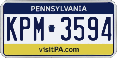 PA license plate KPM3594