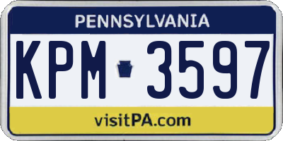PA license plate KPM3597
