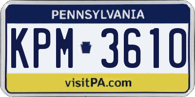 PA license plate KPM3610