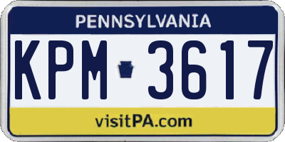 PA license plate KPM3617