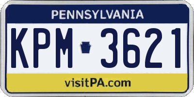 PA license plate KPM3621