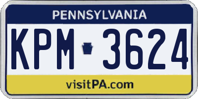 PA license plate KPM3624