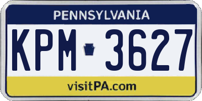 PA license plate KPM3627