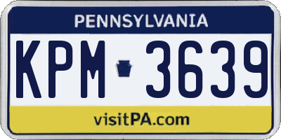 PA license plate KPM3639