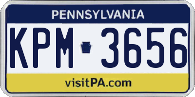 PA license plate KPM3656