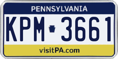 PA license plate KPM3661