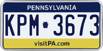 PA license plate KPM3673