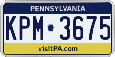 PA license plate KPM3675