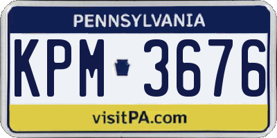 PA license plate KPM3676