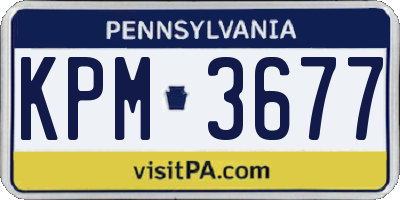 PA license plate KPM3677