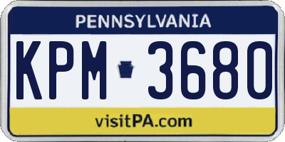 PA license plate KPM3680