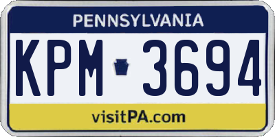 PA license plate KPM3694