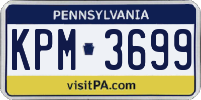 PA license plate KPM3699