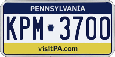 PA license plate KPM3700