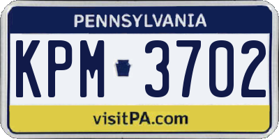 PA license plate KPM3702