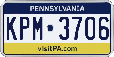 PA license plate KPM3706