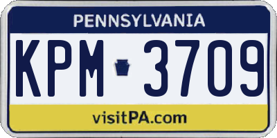 PA license plate KPM3709
