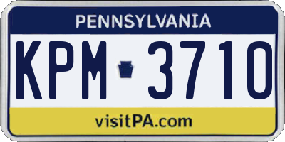 PA license plate KPM3710